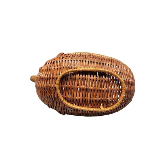 Small Wicker Duck Basket Table Top Centet Piece Brown Woven Duckling Design - Picture 8 of 10